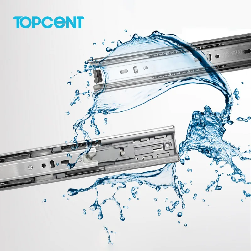 TOPCENT kitchen drawer sliding basket cabinet drawer slide menu facture telescopic channel push to open roller drawer slides