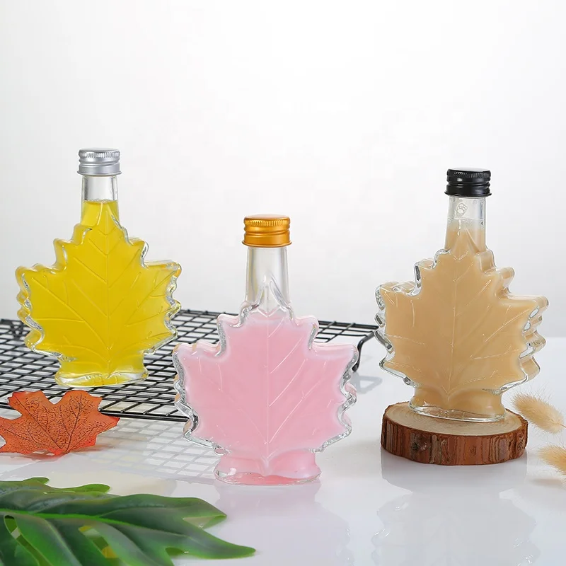 
Luxury Design 100ml Maple Leaf Shaped Mini Spirit Glass Bottle for Alcohol 