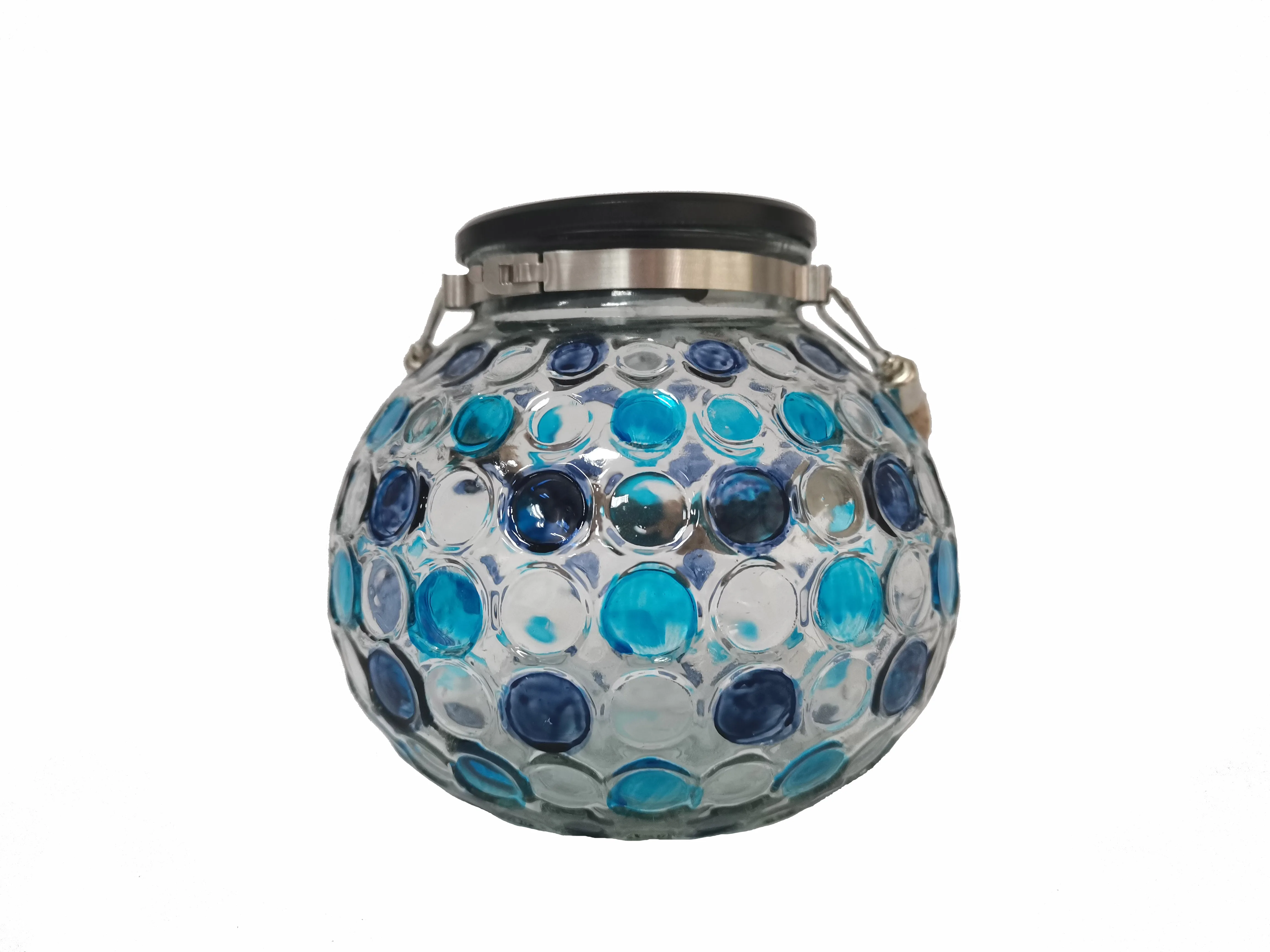 Solar Glass Ball Led Garden Lights Blue Jar Solar Light Table Light for Home Party Patio Lawn Christmas Outdoor Decor