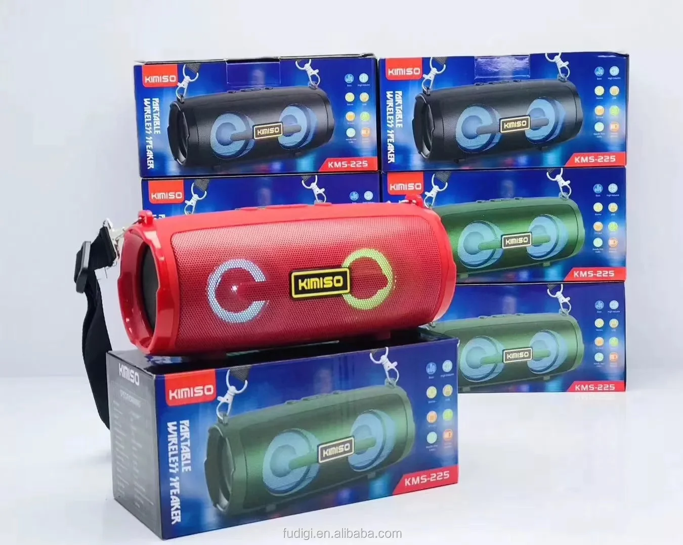 KIMISO KMS-225 Wireless Speaker Support USB TF CARD FM RADIO TWS Subwoofer Speaker With Cool Light