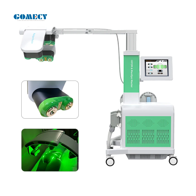 Body Beauty Equipment 10d Maxlipo with HIEMT Master Laser Cold Lipo Laser with 10 Light Panels Green red Laser Burning Fat Machi