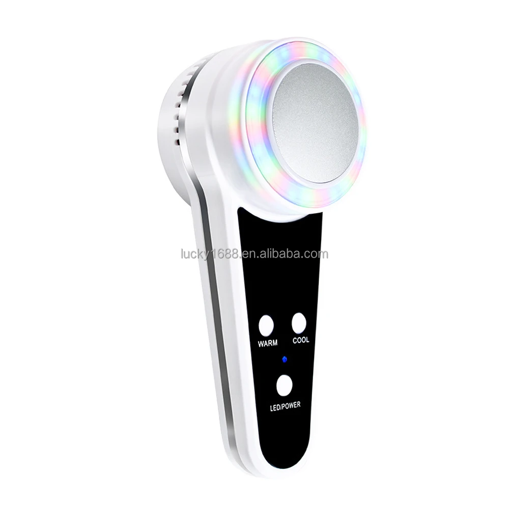 Popular handheld face lift skin tightening hot and cold hammer beauty device with phototherapy