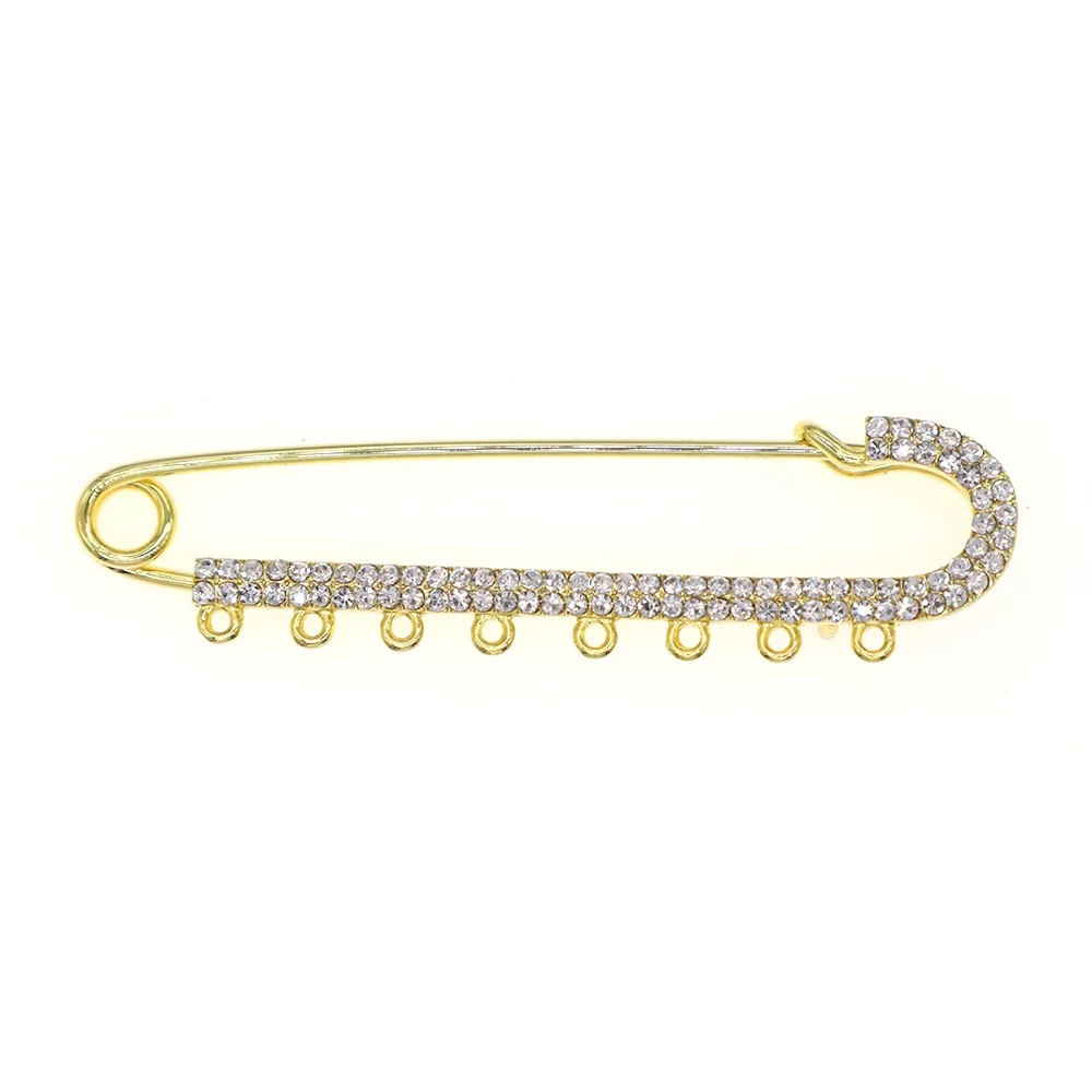 sku_0:Jachon Loops Gold Plated  Baby Pins Brooch Rhinestone Crystal Muslim Islamic Hijab Scarf Safety  Pins Brooches For kids