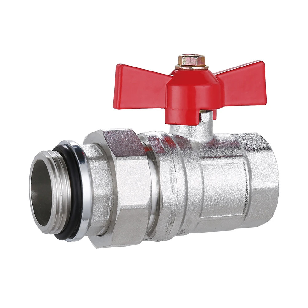 1-1/4 Brass Ball Valve for floor heating manifold Radiant NPT Ball Valve Blue And RED butterfly Handel Ball valve