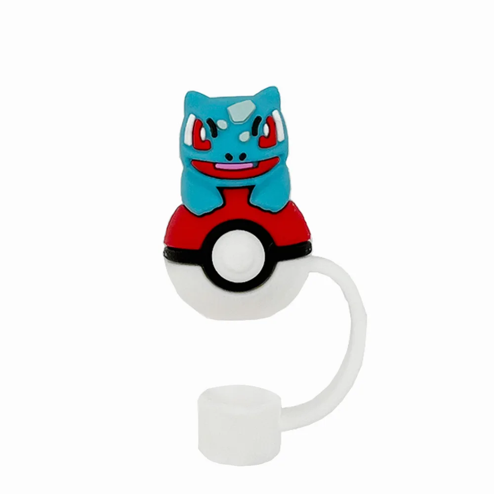 Cartoon Pikachu 10mm Dust Plug Stitch Cute Fun Silicone Straw Hat Cover for Stanley Bar Accessories Bao Ke Dream Accessory