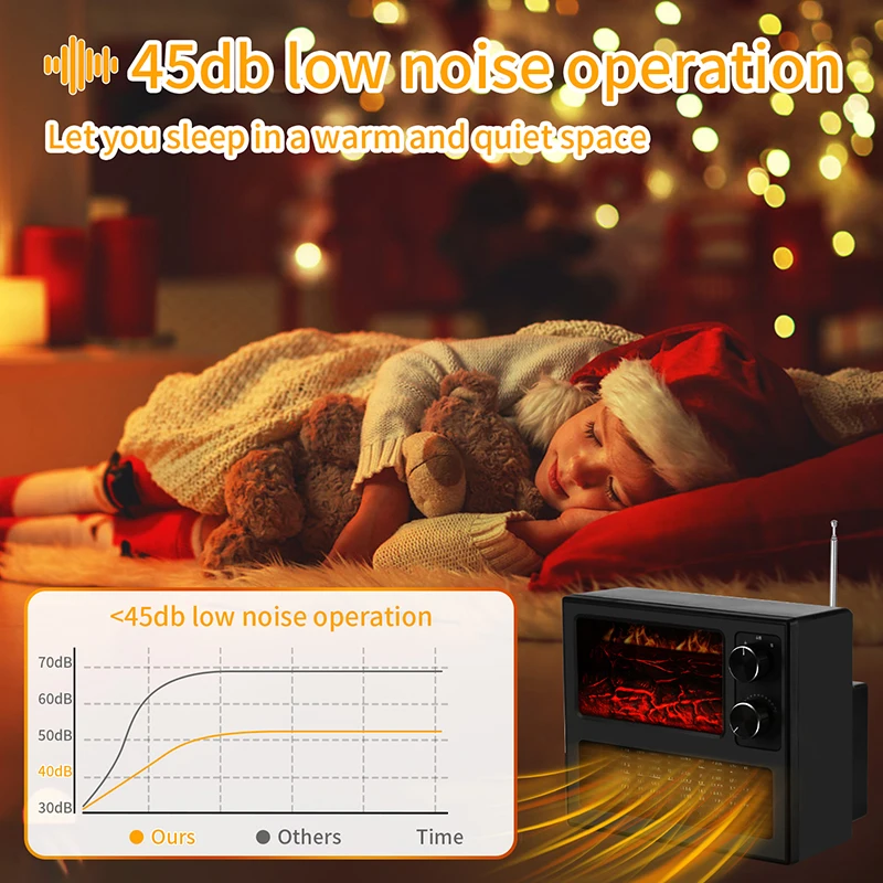 Mini Indoor Fireplace Fan Heater Rechargeable Electric Room PTC Usb Fan Heater