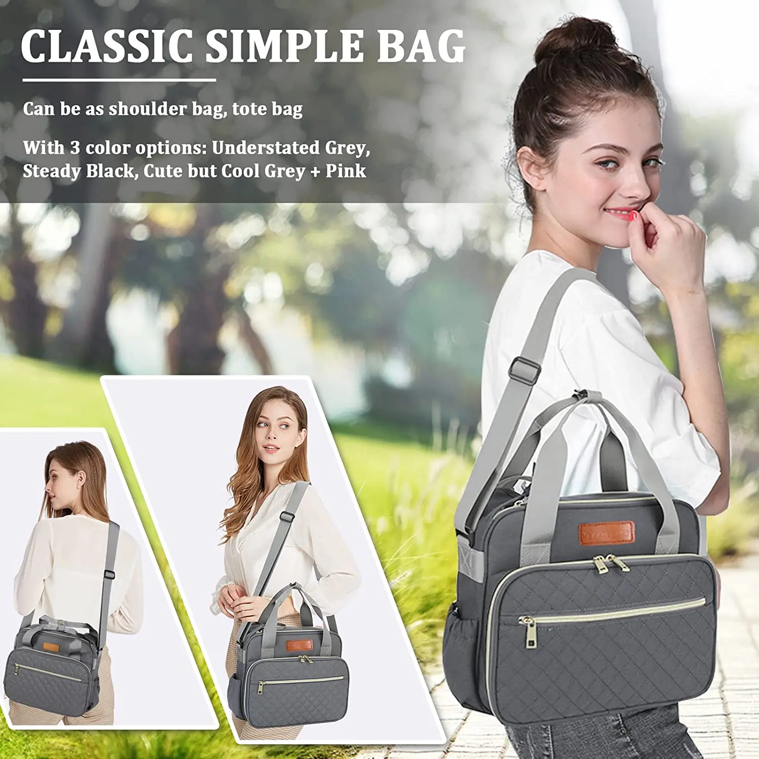 Small Diaper Bag Tote Bag Travel&Outdoor Stroller Organizer Multi-Function Cute Diaper Maternity Bag