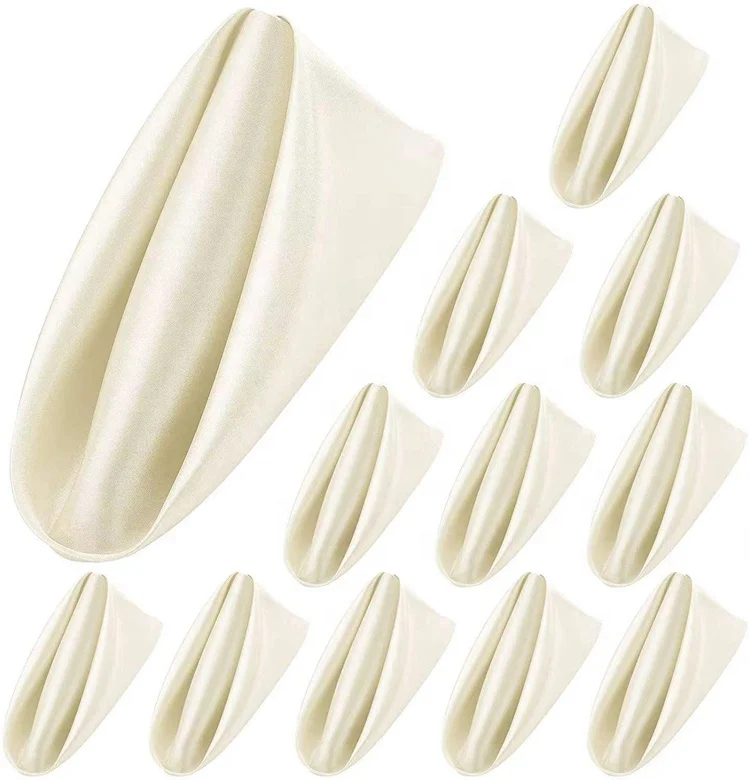 Hot Sale Polyester Fabric Colors Table Napkin Dinner Hotel Table Wedding Satin Napkin for Restaurant