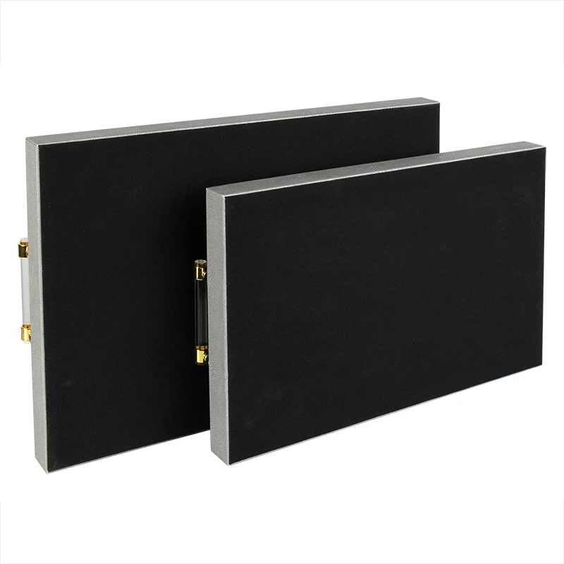 luxury  shagreen leather tray wedding with acrylic handles golden metal accessories