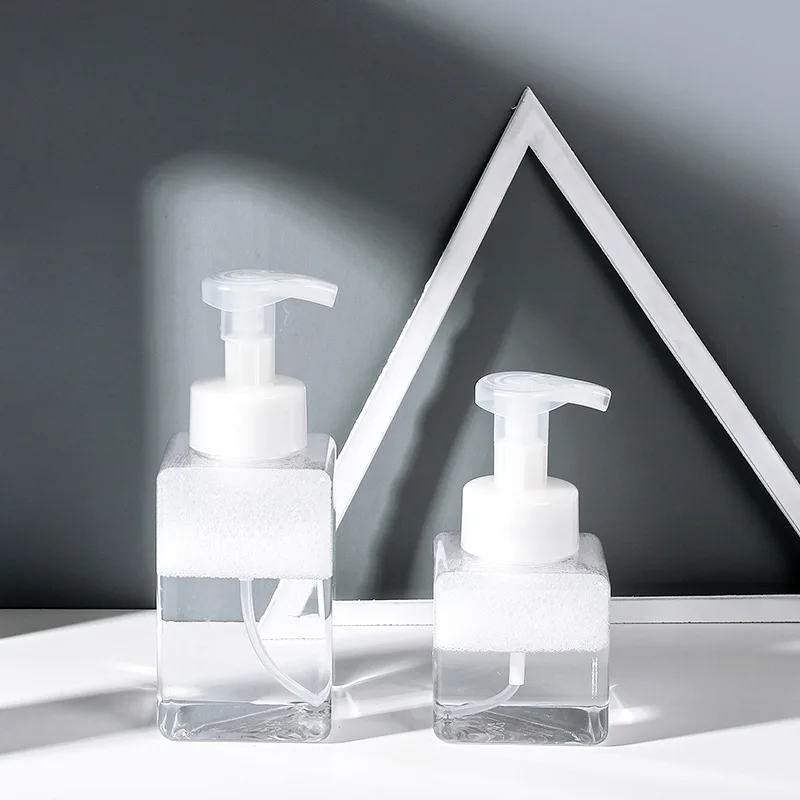 Empty Square Foaming Soap Dispense 650ml 250ml 450m Travel Bathroom Liquid Hand Soap Wash Foam Mousse Pump Bottle Plastic