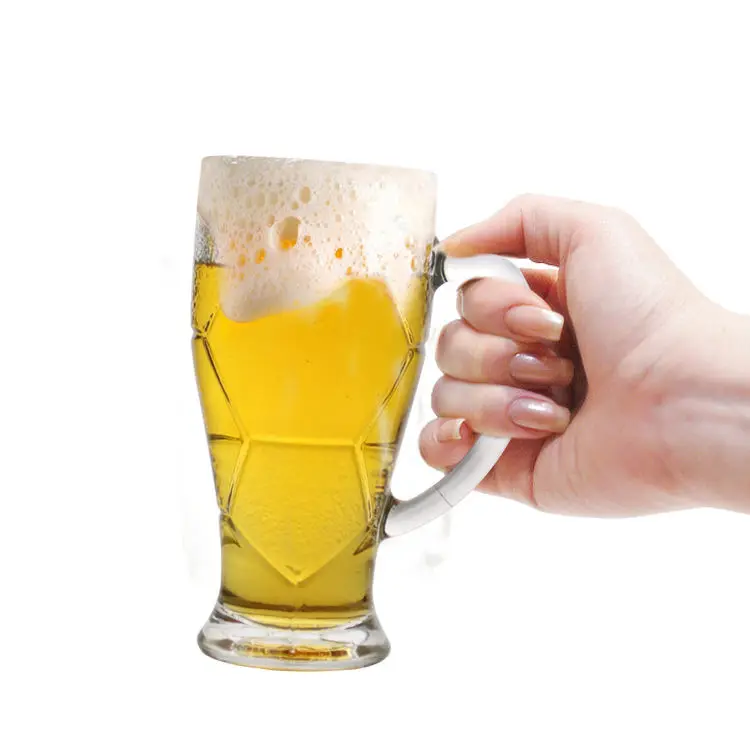 Wholesale 420ml(Custom Logo) Stein Mug Cup Glasses Beer Glass with Handle for Bar Restaurant