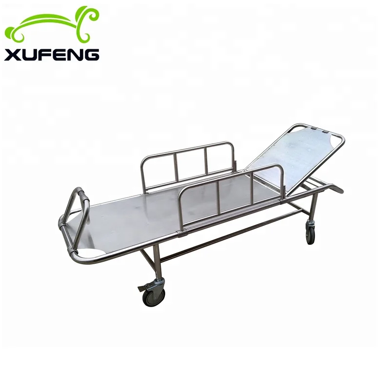 Smooth Pure stainless steel  patient stretcher/nursing trolley for sale