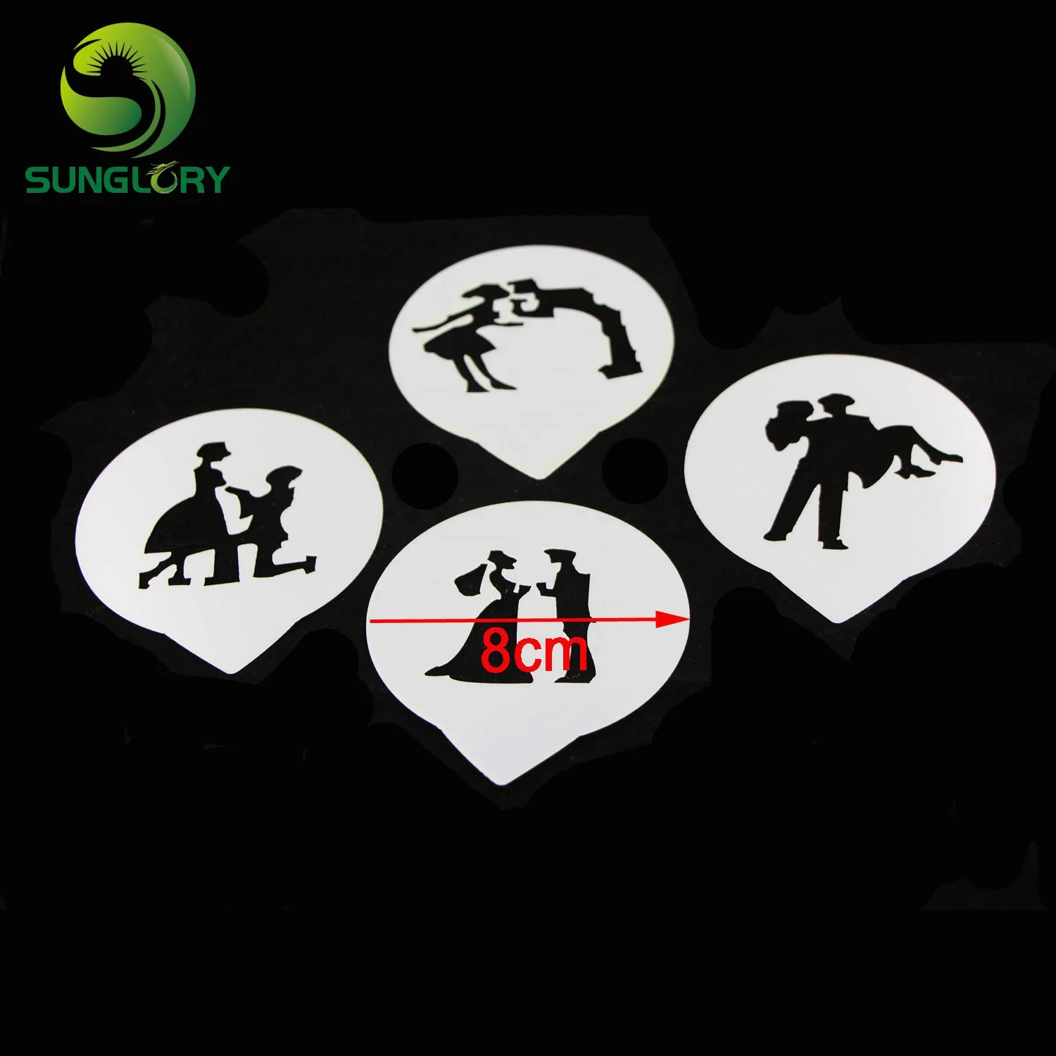 Small 4Pcs/Set Wedding Decoration Cake Stencil Couple Lovers Cupcake Cookie Stencils Cake Template Mold Baking Tools For Cakes