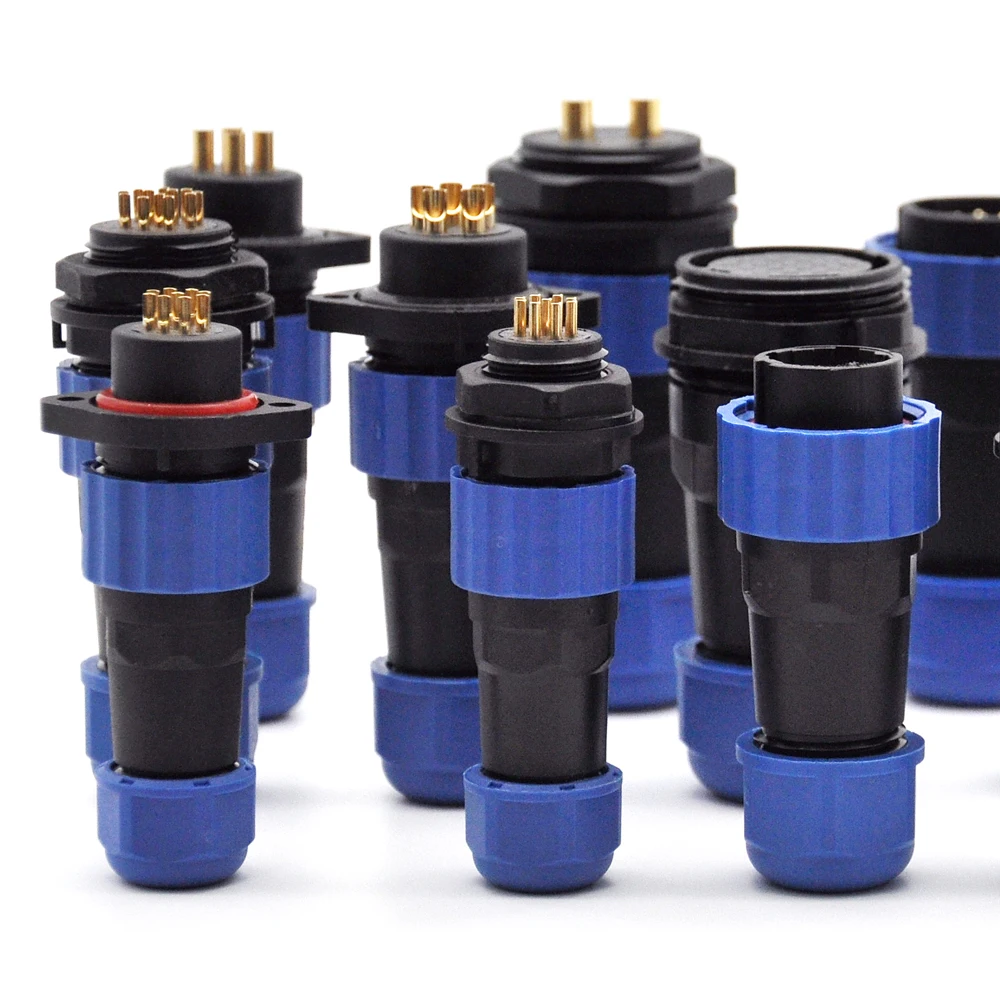 IP68 waterproof connector male & female SD SP13-16-20-28 2/4/5/6/7/9/12/14 22/24-pin LED butt wire cable connector aviation plug