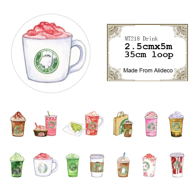 Alideco 1 pcs/pack Cartoon Washi Tapes DIY Japanese Paper Decorative Adhesive Tape/Masking Tape Scrapbooking Stickers Length 5 m