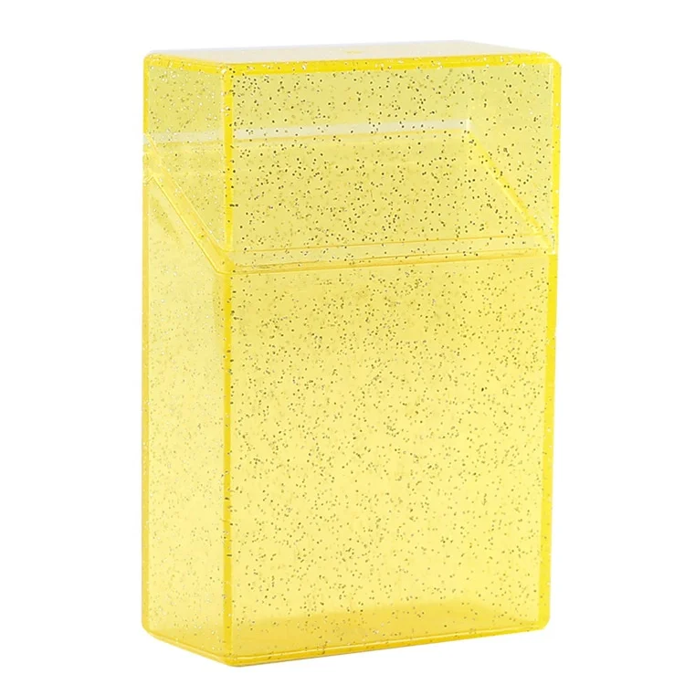 Transparent cigarette case new color powder plastic cigarette case transparent flash fashion portable cigarette case 20 pieces