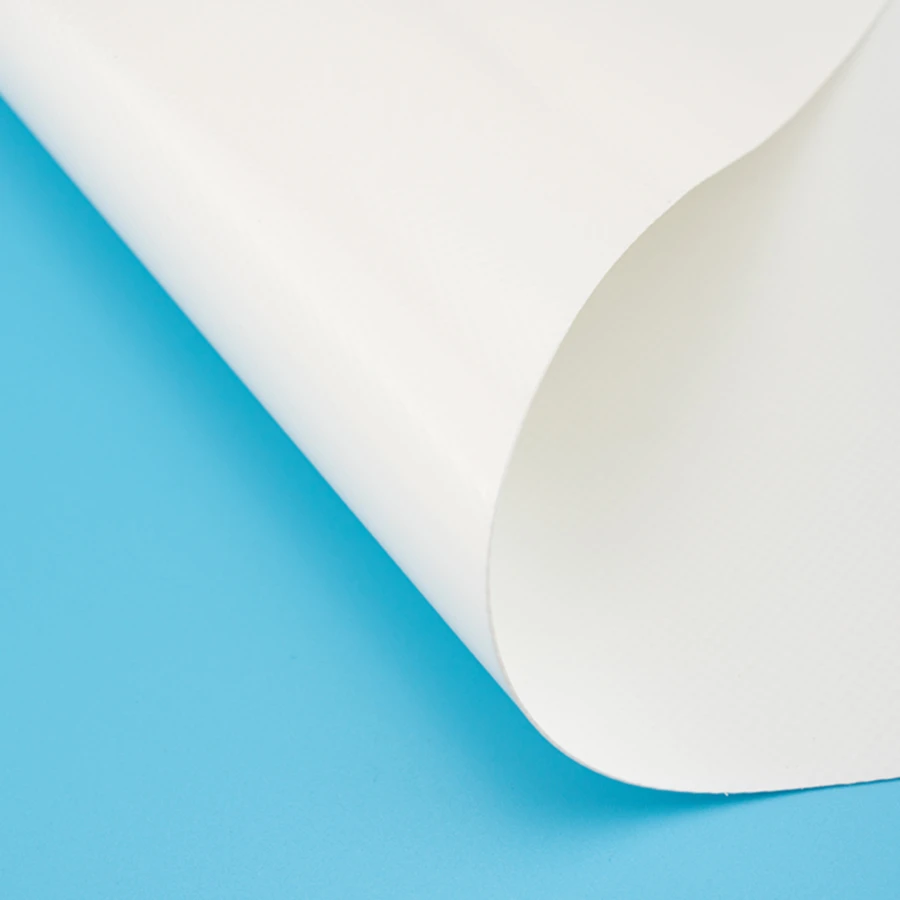 White PVC waterproof oilcloth 350gsm roll, 100 meters long, self-cleaning function of building membrane material