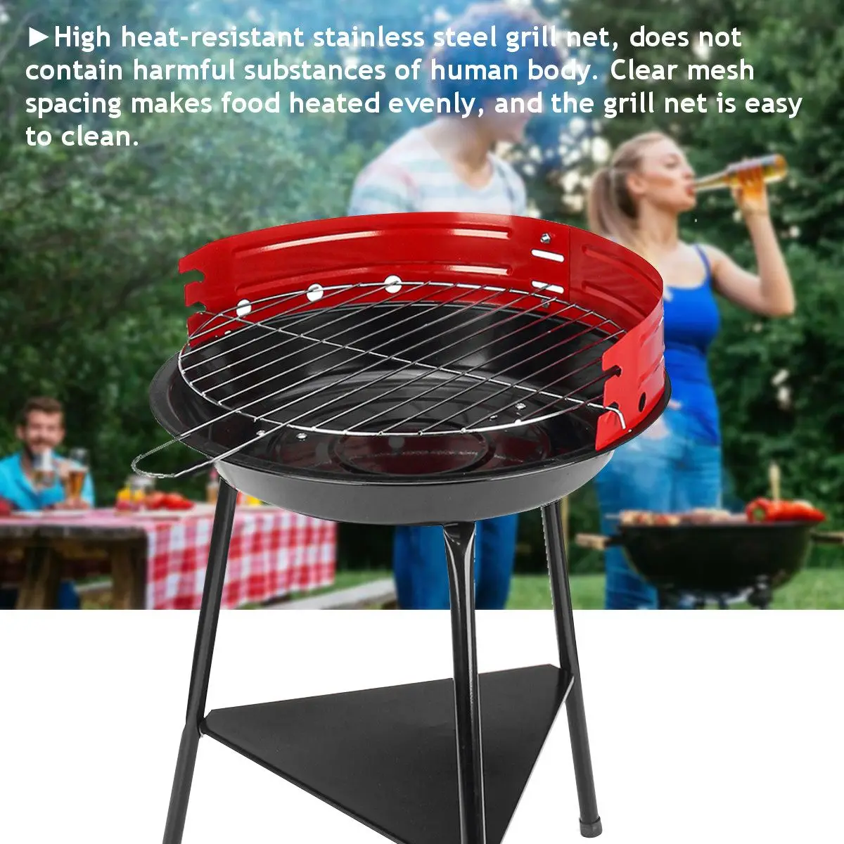 
Opvouwbare Driehoek Grill Patio Barbecue Draagbare Outdoor Reizen Patio Kachel 