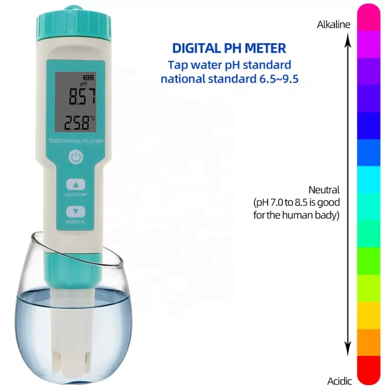 High quality digital water quality pH tester 7 in 1PH tester