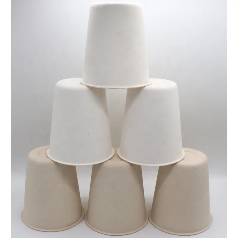 Disposable dinnerware sets Sugarcane bagasse double cup tray Biodegradable Packaging cup tray