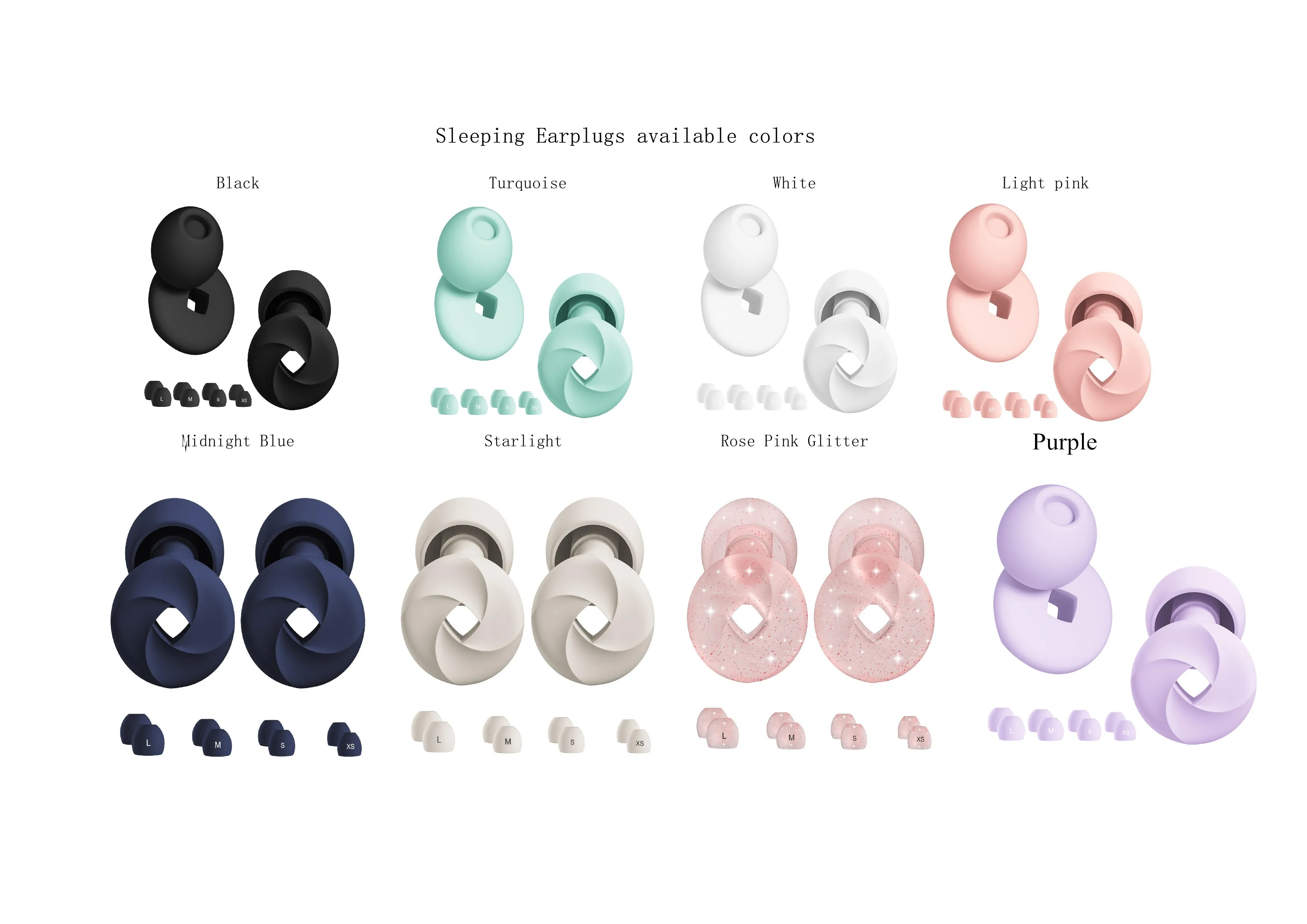 4 Size Soundproof soft reusable hearing protection earplugs for sleeping sleep ear plugs earplug silicone quiet noise cancelling