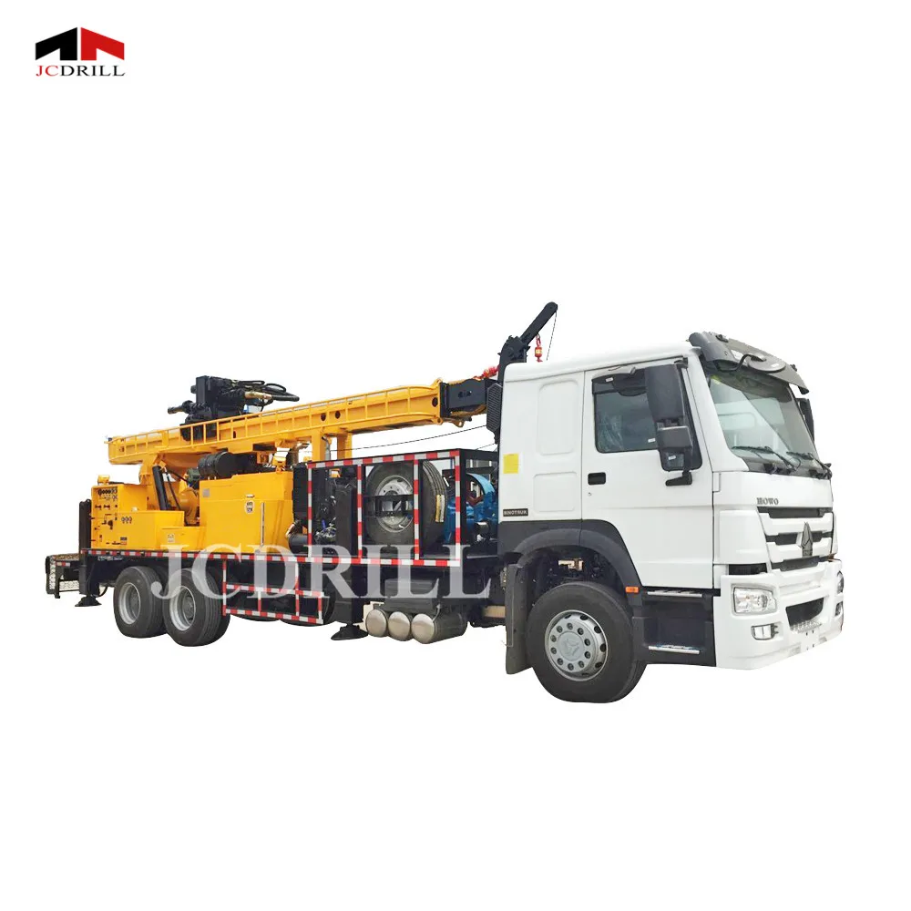 400m Truck mounted hydraulic rotary Water well drilling rig with 4ton tool winch and hydraulic wrench on board