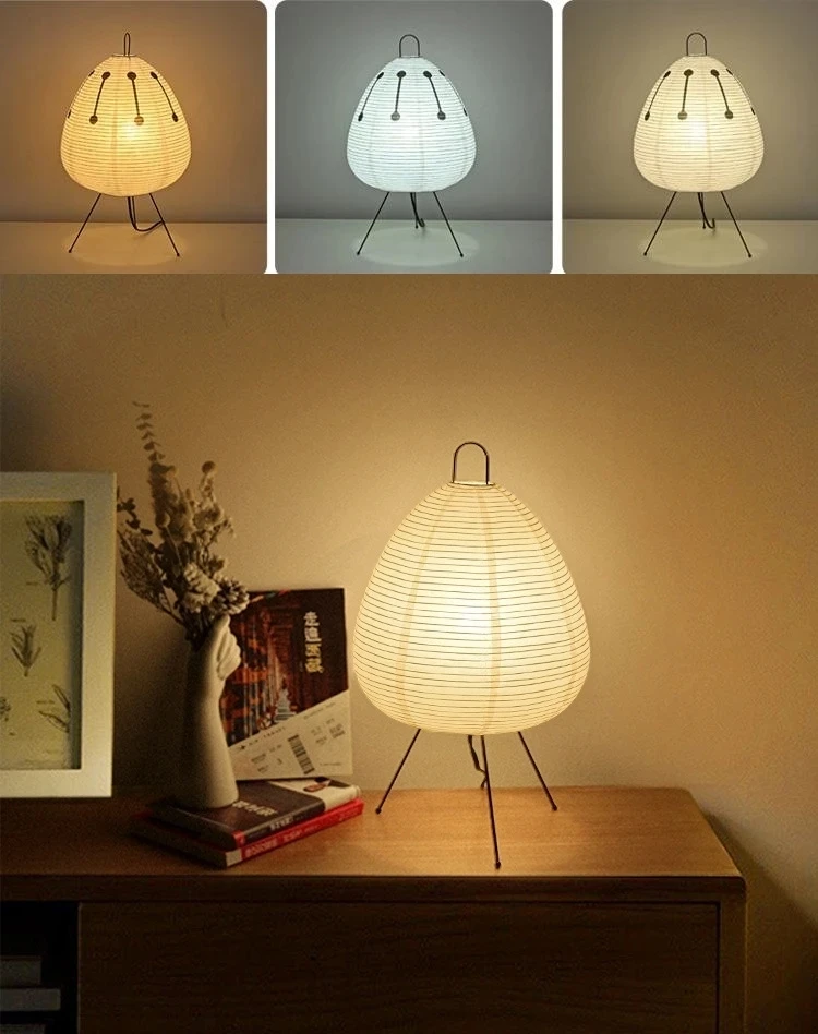 Timjay Japanese Rice Paper Lantern Living Bedroom Bedside Study Hotel Homestay Art Creative Decor Tripod Led Table Floor Lamp