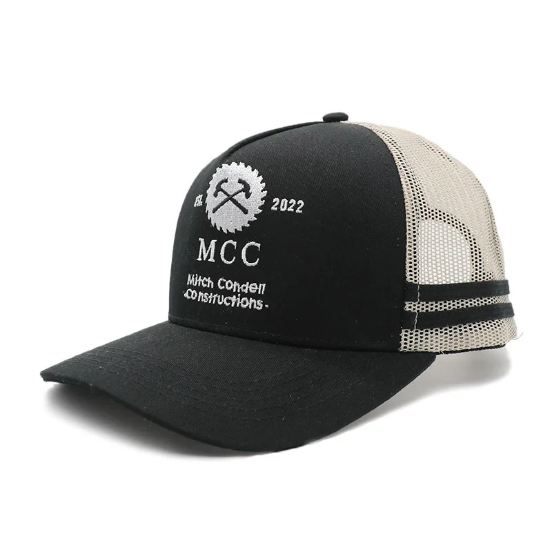 High Quality Wholesale Classic Custom Design Your Own 3d Embroidery Logo 5 Panel Gorras Mesh Trucker Caps Hats Mens