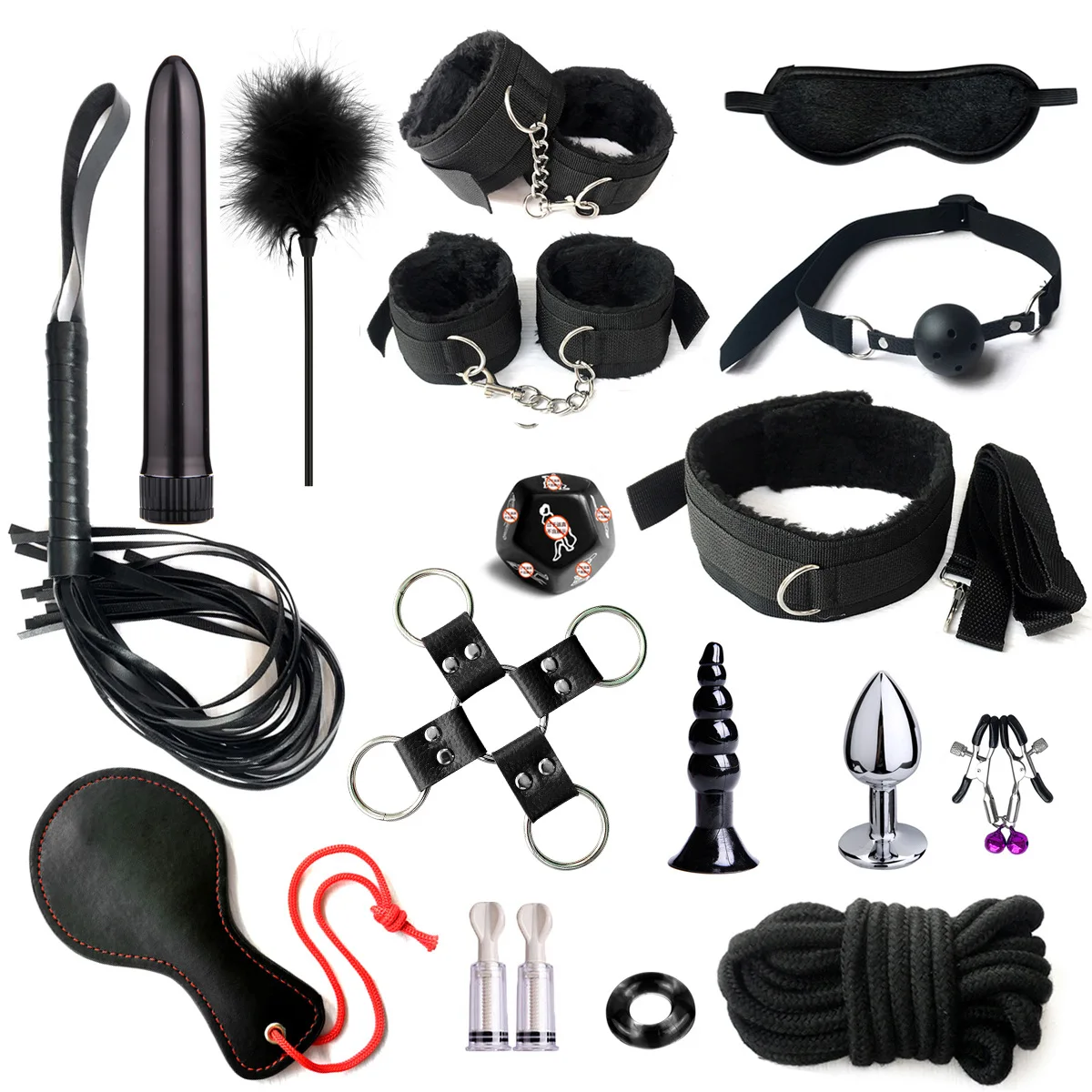 wholesale 35 pcs per set saxy toys china bondage leather sm set wrist and ankle cuffs set bondage