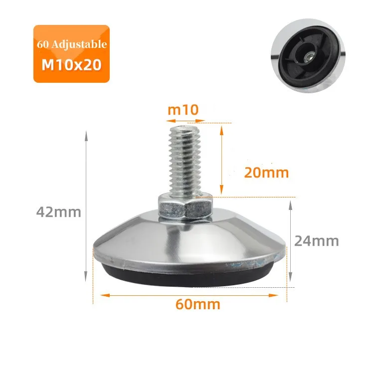 Foot Screw Adjustable Foot Screw Table Leg Fixed Rubber Pad Furniture Leg Raised Foot Pad Stable Adjustable Screw