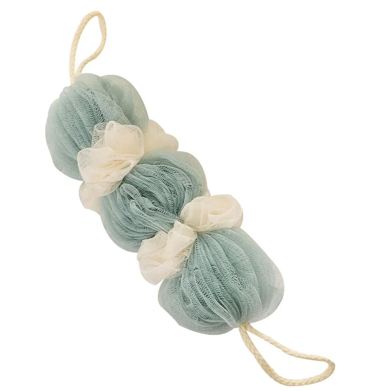 Skin Exfoliating PE Mesh shower puff wholesale bath belt shower strip sponge for body washing