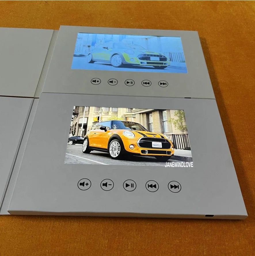 Promotion lcd 7inch video brochure 6inch lcd video Greeting Card Marketing 5 inch a5 Video motion book digital player lcd card