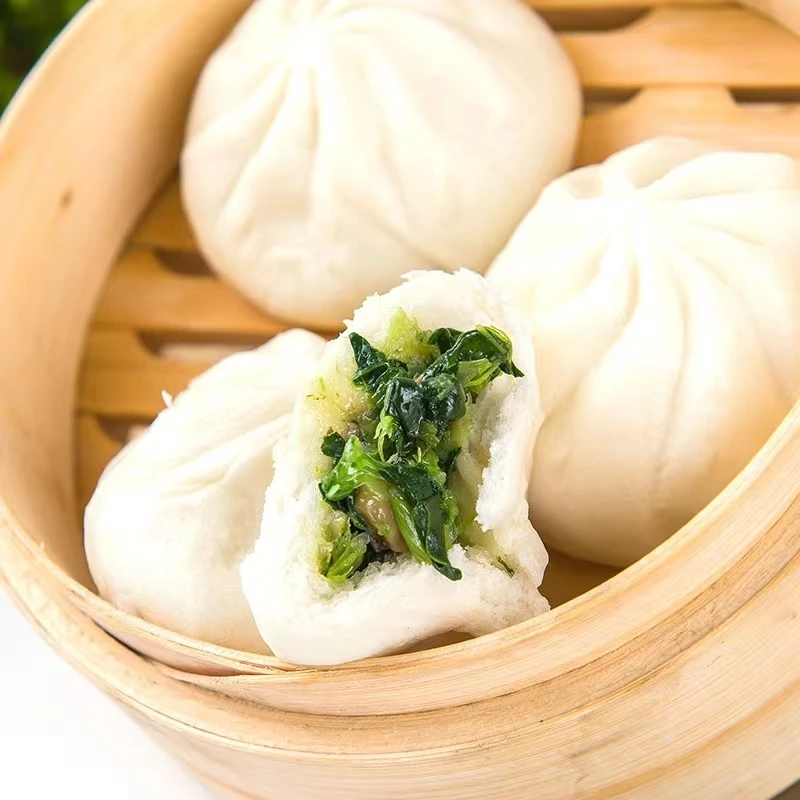 Wholesale convenient frozen fast food delicious steamed stuffed bun with mushroom filling