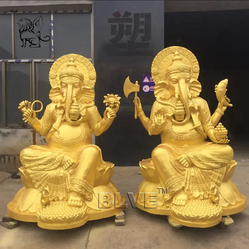 BLVE Outdoor Decoration Large Size Metal Religious Hindu God Brass Garden Ganesh Sculpture Bronze Lord Ganesha Statues