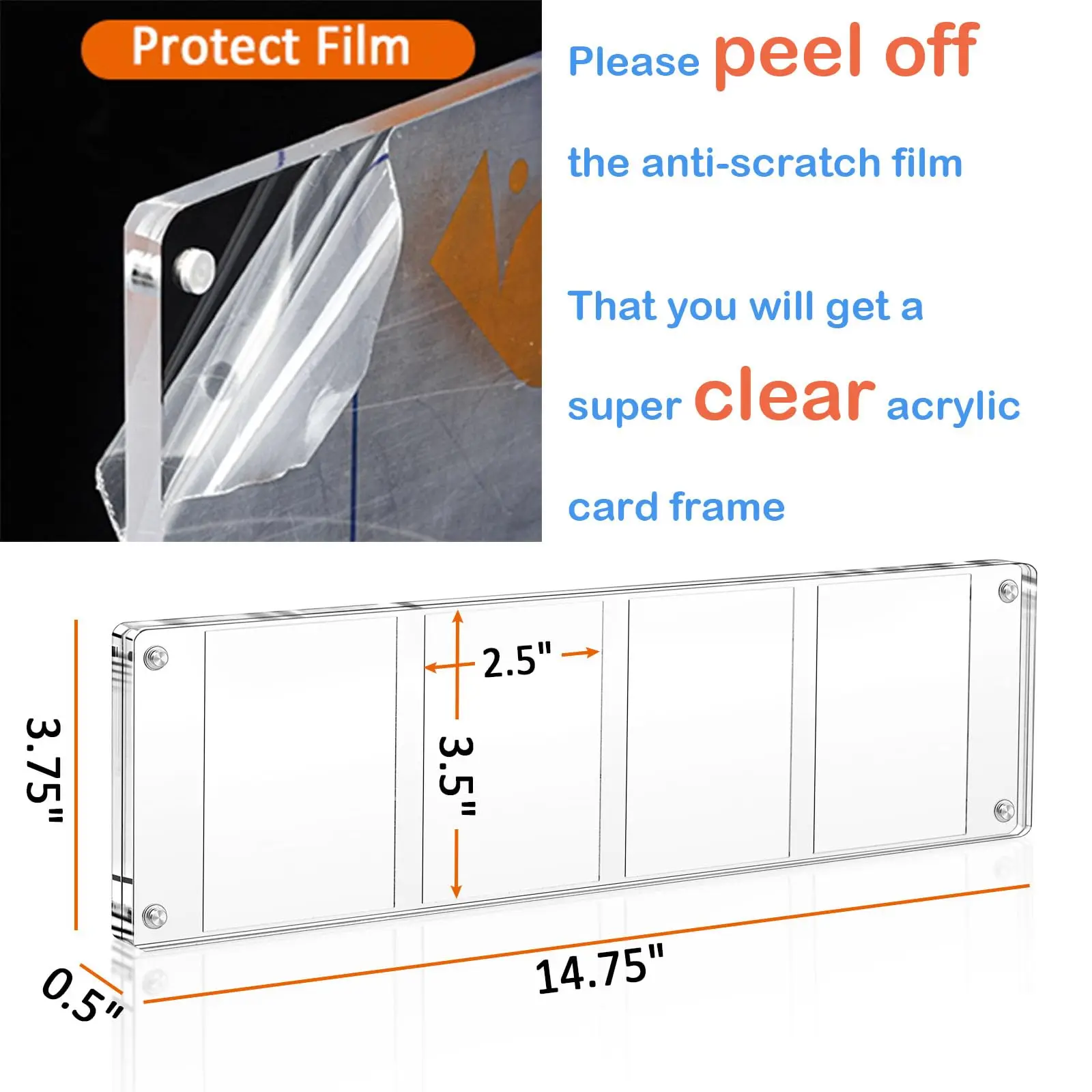 TCG pokemon Sports Trading Card Desktop Display Acrylic Display Frame for 4 Standard Cards
