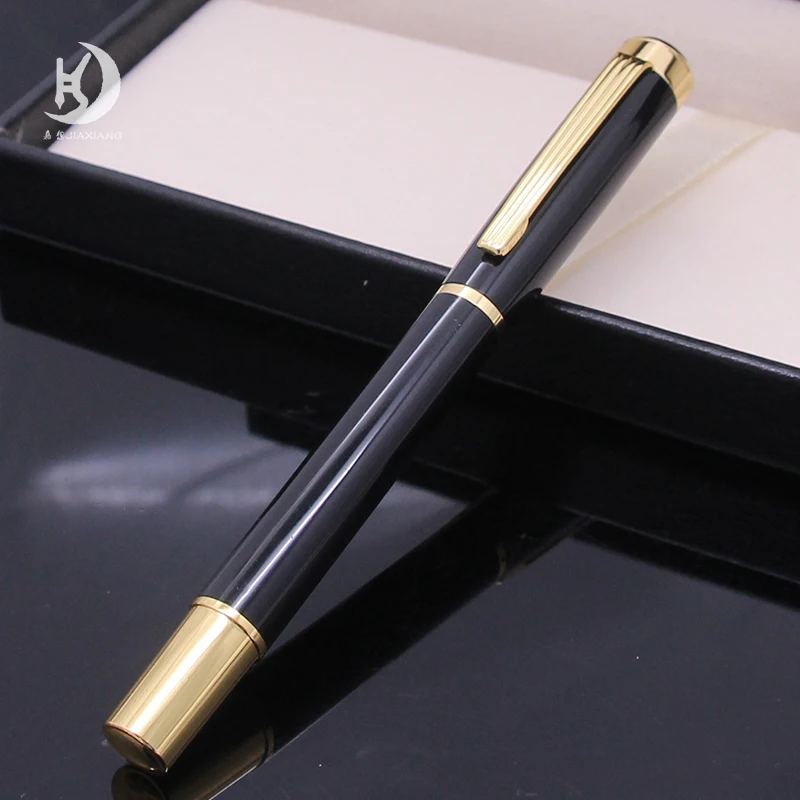 002 Luxury Business Gold Chrome Smooth Writing Iridium Calligraphy Ink Pen for Office Supplies