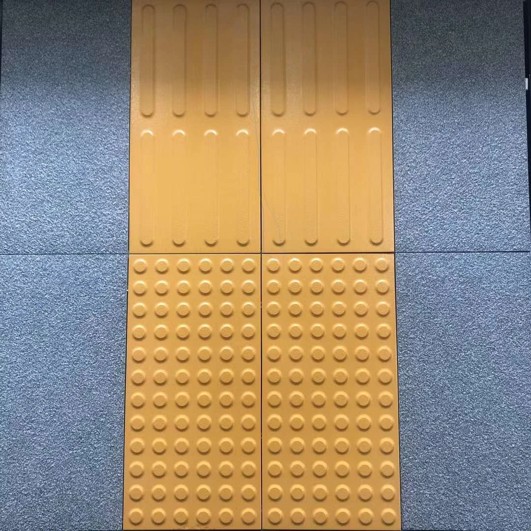 GUCI glazed ceramic anti slip  300*300*20 yellow gray blind tiles porcelain tactile track brick