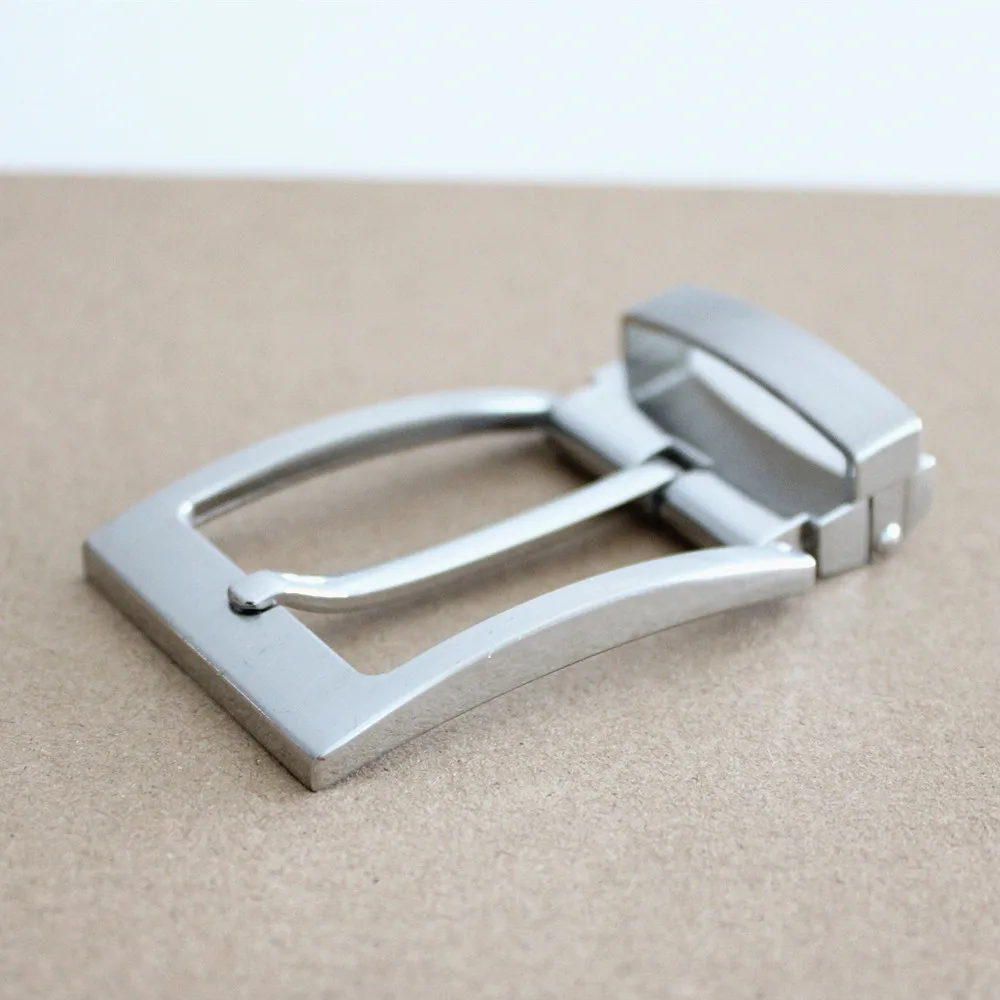 Minimalist Silver Zinc Alloy Clasp Metal Leather Clip Type Pin Belt Buckle