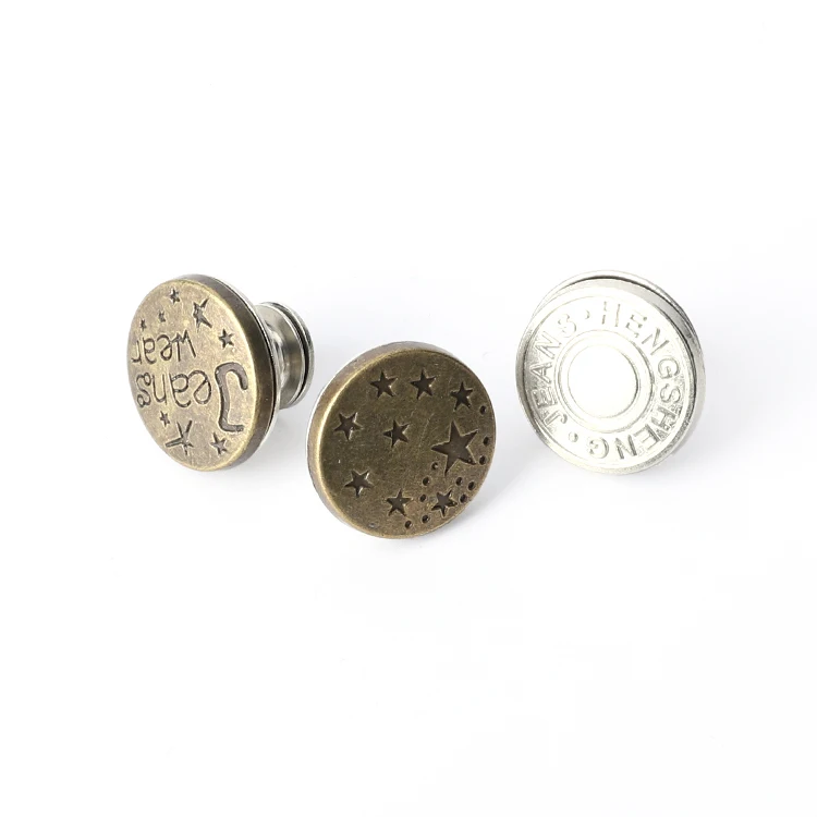 customizable remove metal buttons jeans gold plated military uniform shank button