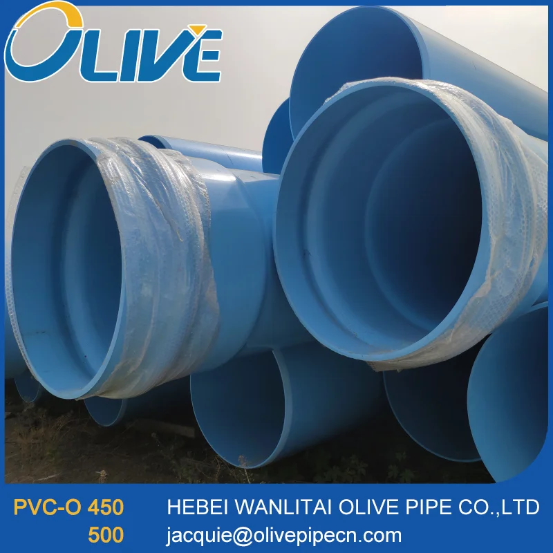PVC-O Class 500 Olive Pipes for Safe drinking water with flexibility and rubber ring joint