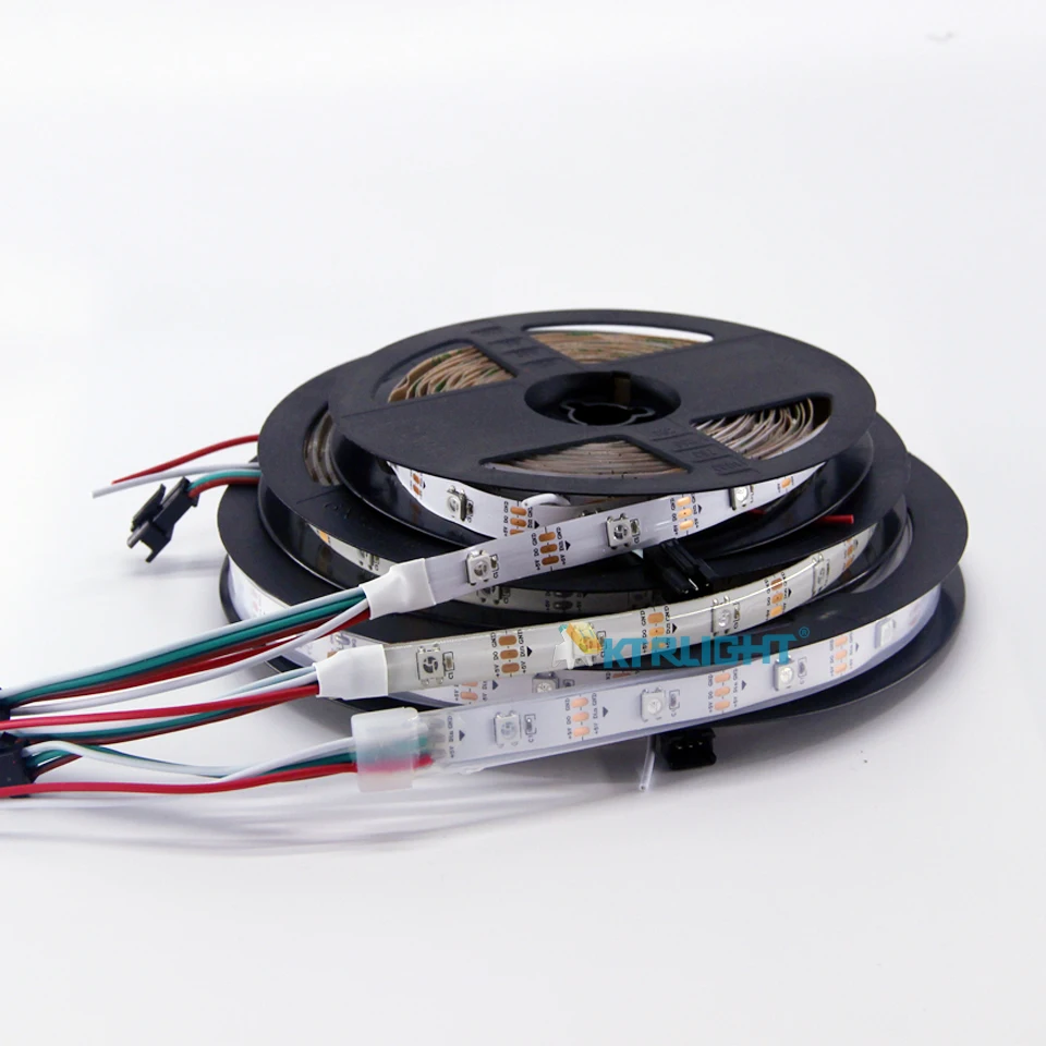 Ws2812b Rgb 5 В водонепроницаемые световые огни индивидуально 30 60 90 144 Dmx Rgbw полосы Rgbic уличная многоцветная светодиодная лента