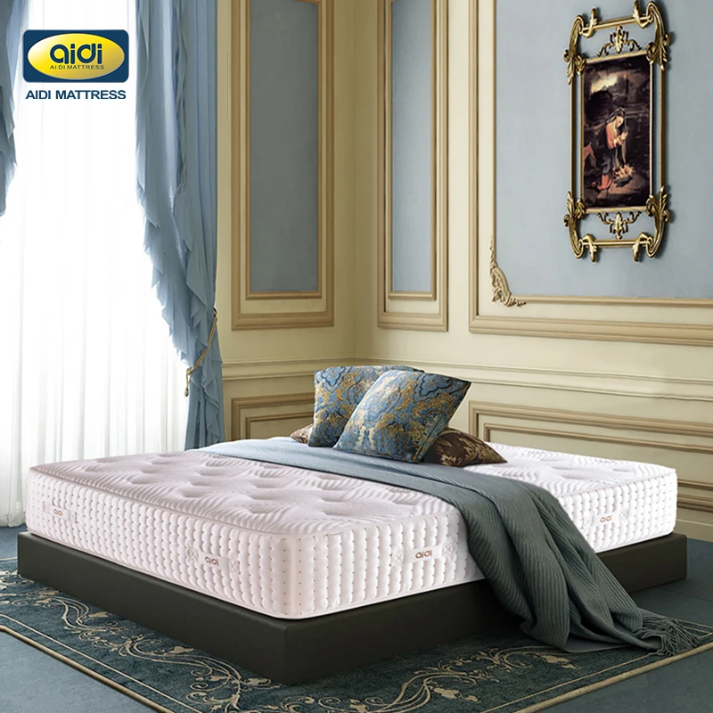 
AIDI King Queen Size Matelas Natural Latex Pocket Coil Spring Round Top Bed Mattres High Density Memory Foam Mattresses In A Box 