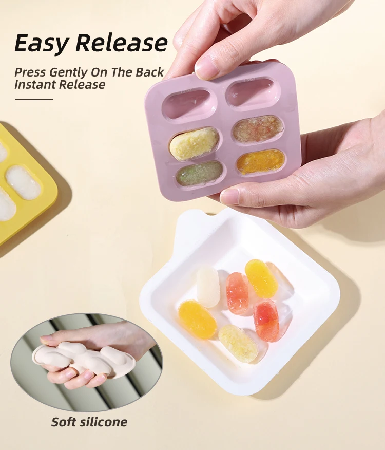 Freezer Baby Teether Pacifier Baby Food Fruit Feeding Popsicle Molds Bpa Free Silicone Pacifier Feeder Ice Cube Tray