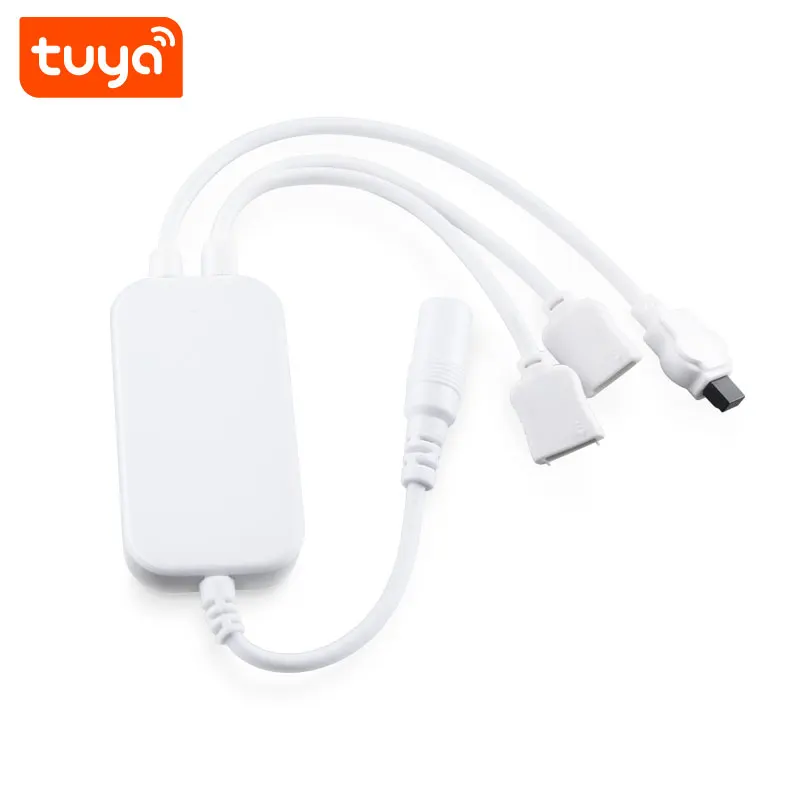 2024 Smart Life Home Tuya WiFi APP RGB 4Pin LED Strip 1 to 2 Controller With Remote Controller PST-XY001