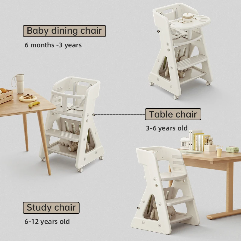 Migo Bear Multi-functional Baby Chair Children Dining Eating Dining High Chair Kids Study Baby feeding Chair Ages 1-12 Years