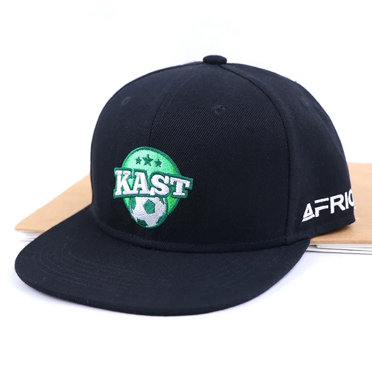 Qianzun casual adjustable strap hip hop hats gorras embroidery logo black snapback hat