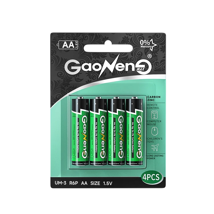 Gaonengmax 1 5 В r6 aa цинковый углеродный сухой тестер AA первичные батареи