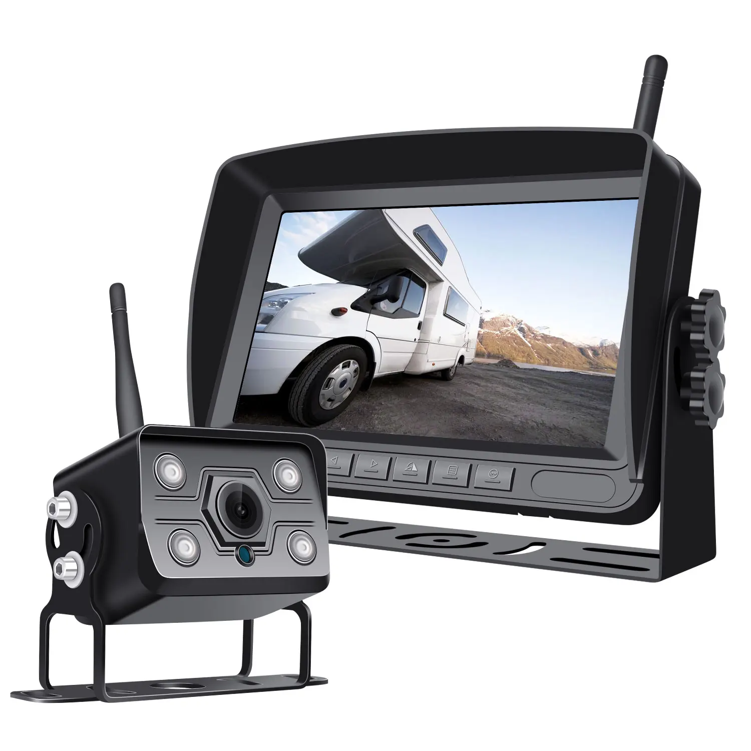 7 Inch Monitor No Interference 2.4G Digital Wireless Rear View Reversing Backup Camera System For Truck Truck