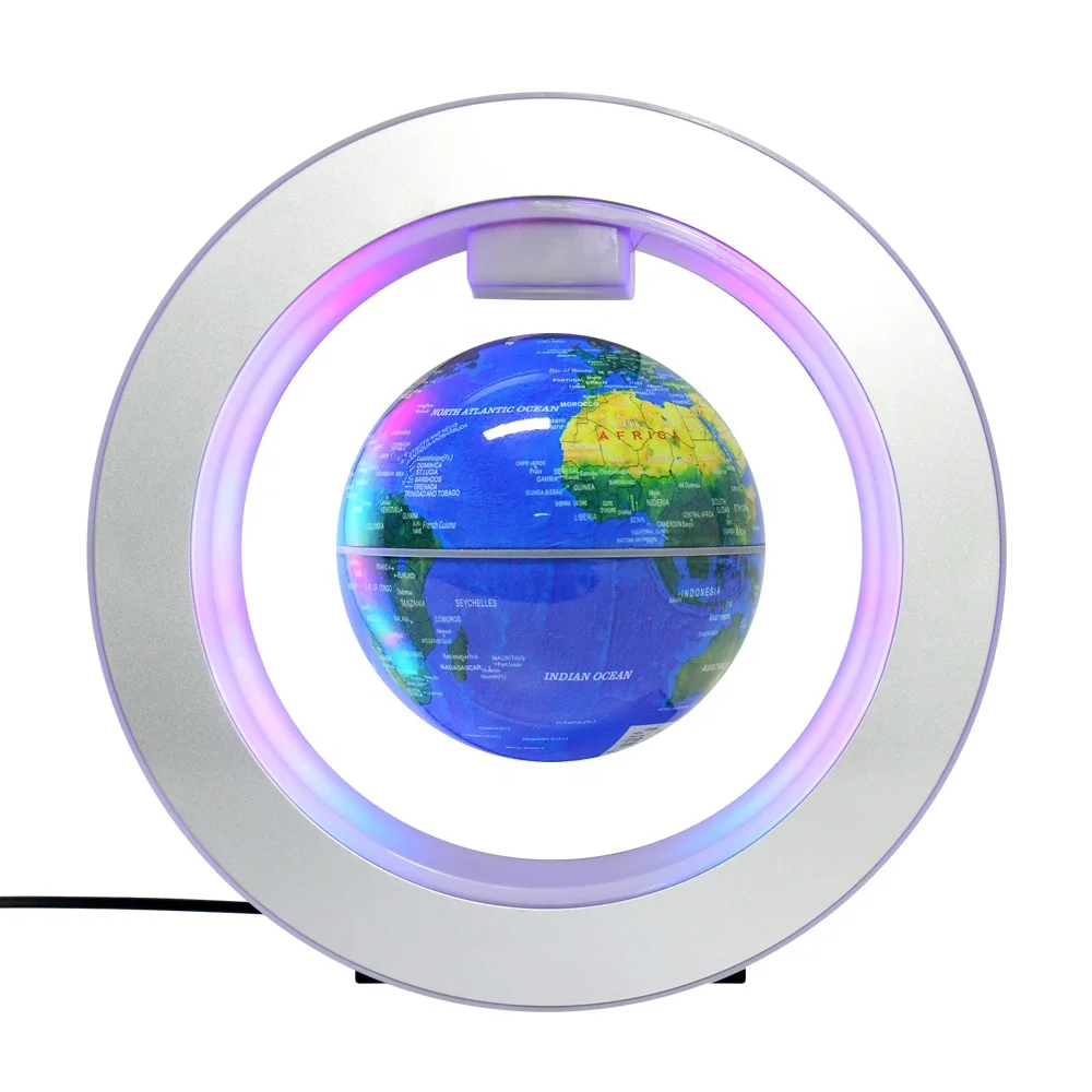 2023 Round shape levitating rotating magnetic  floating globe with LED lights