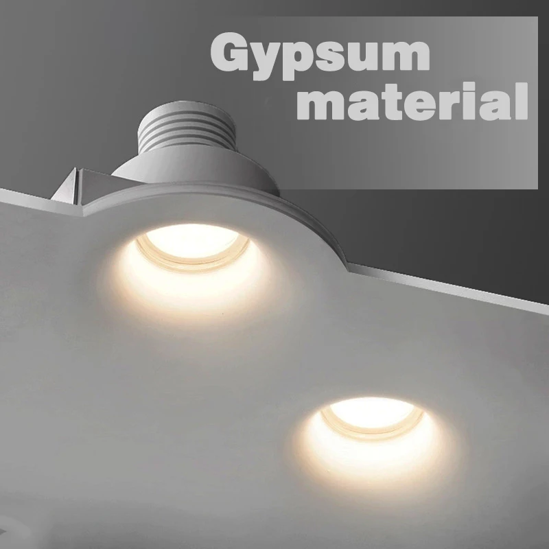 High quality Led Gypsum Lamp Living Room Corridor Intelligent Embedded Slim Ceiling Plaster Anti Glare Spotlights